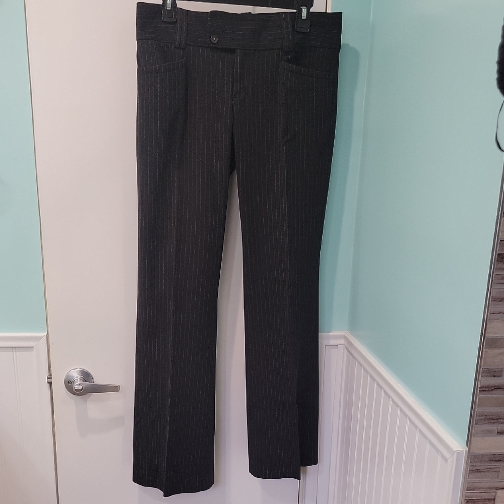 Banana Republic Black Pinstripe Trousers - Picture 2 of 5